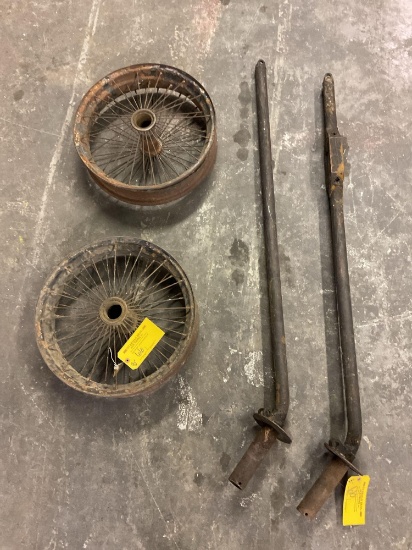 (LOT) ANTIQUE FAIRCHILD WHEELS & L/G