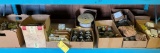 BOXES OF NEW & USED CARBON PILE REGULATORS & ELECTRICAL INVENTORY