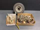 BOXES OF BONANZA NOSE WHEEL SCRAPERS, WHEEL & BRAKE INVENTORY