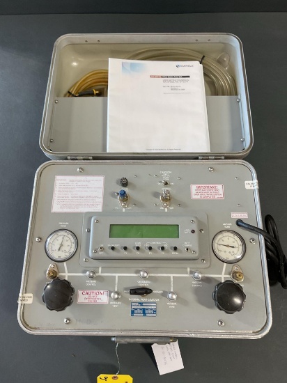 BARFIELD DPS300 PITOT STATIC TEST SET 101-00174 (PUMP POWERS ON, NO BATTERY CHARGER FOR SCREEN SO