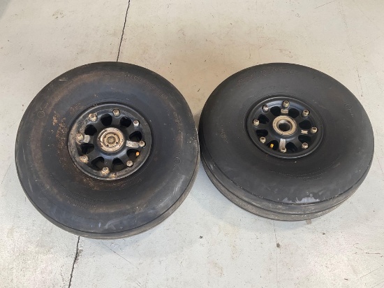 BROUSSARD MAIN WHEEL/TIRE ASSY'S (1 HAS A BRAKE ASSY)