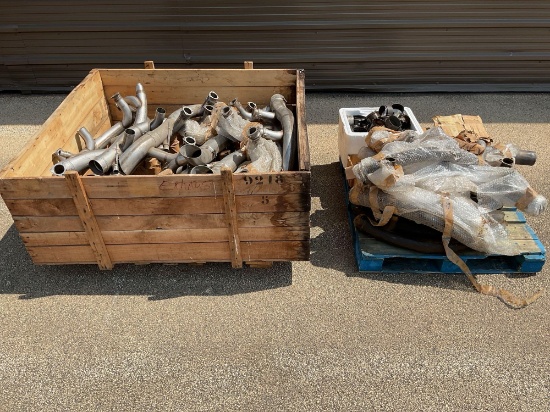 PALLETS OF BROUSSARD/985 LEFT & RIGHT EXHAUST PIPES AND INVENTORY