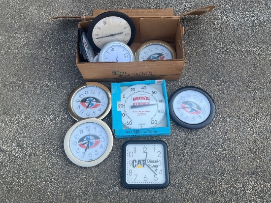 (LOT) CLOCKS & THERMOMETER