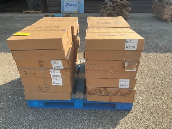 STACKS OF MIDWAY AIRLINES ROCKS GLASSES (NOT ALL CASES ARE FULL)