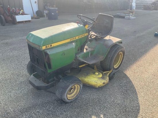 JOHN DEERE 316 LAWN MOWER (LOCAL PICK UP/NEEDS WORK)