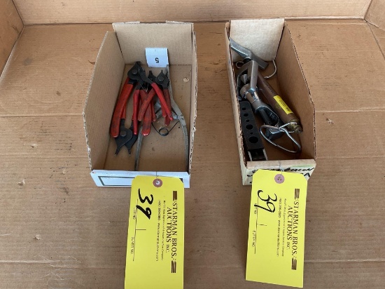 (LOT) TUBING FLARING/CUTTING TOOLS, SPRING SCALES & SNAP-RING PLYERS
