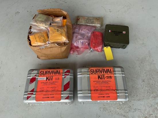(LOT) SURVIVAL KITS & LIFE VESTS