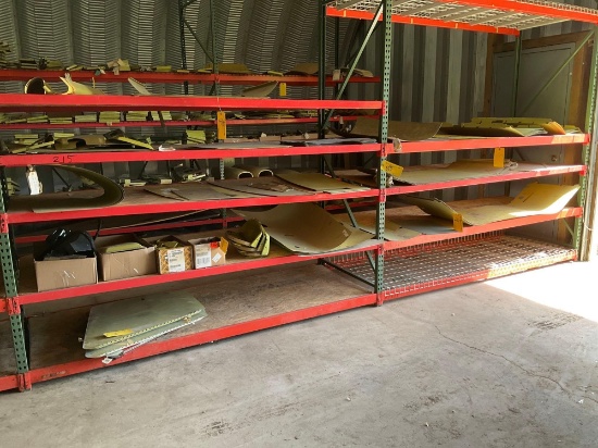 SHELVES OF N.O.S. PIPER AIRFRAME REPAIR INVENTORY (DOES NOT INCLUDE RACK)