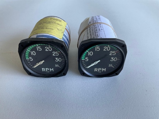 DUAL TACHOMETERS 57-6AW (INSPECTED) & 57-4AW (OLD REPAIR)