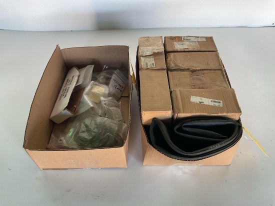 BOXES OF N.O.S. TIRE TUBES & BRAKE INVENTORY