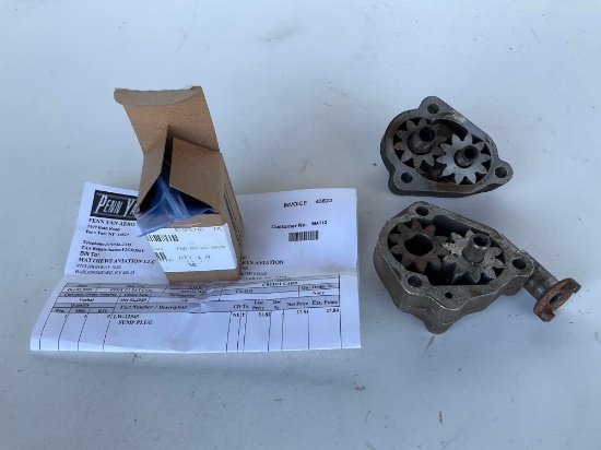(LOT) LYCOMING OIL PUMPS & NEW SUMP PLUG LW-12545