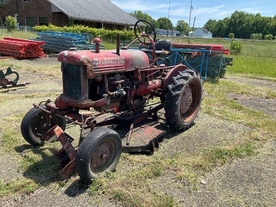 FARMALL F-CUB TRACTOR WITH 46" BELLY MOWER RUNNING CONDITION UNKNOWN