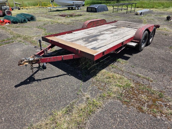 16' CAR TRAILER, 80" WIDE, DUAL AXLE, HAS 1 RAMP