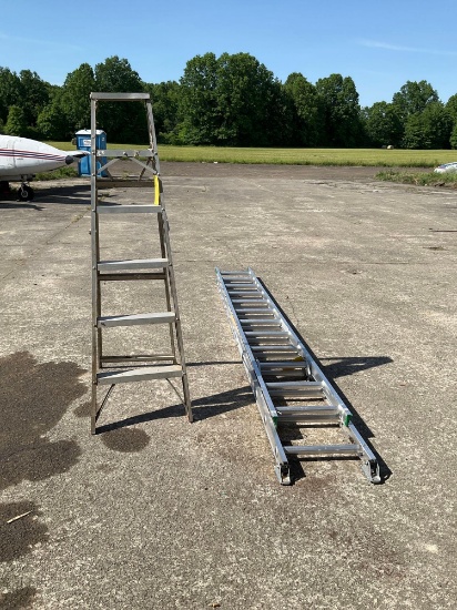 (LOT) WARNER 24' EXTENSION LADDER & 6' STEP LADDER