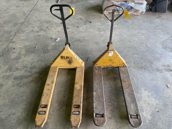 PALLET JACKS (BOTH WORK BUT NEED NEW WHEELS)