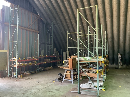 ROWS OF PALLET RACK 8', 12' & 16' UPRIGHTS, 38" WIDTH (DOES NOT INCLUDE INVENTORY/LOCAL PICKUP ONLY,