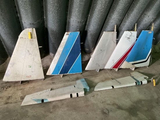 (LOT) VERTICAL STABILIZERS & MISC. SURFACES (ALL HAVE DAMAGE)