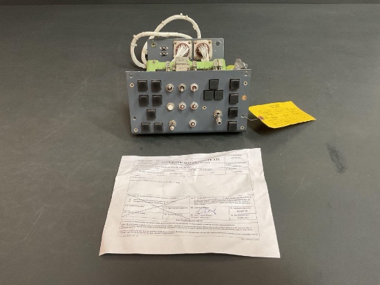 LEAR 45 CENTER CONTROL PANEL 4525108065-017 (INSPECTED/REMOVED FROM TEARDOWN AIRCRAFT WITH TIMES &