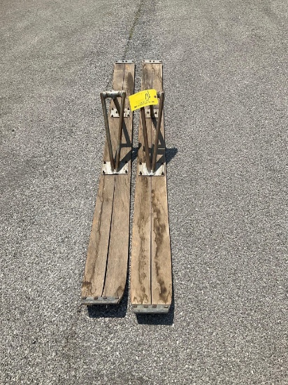 Set Of Wood Aircraft Skis (81" Long)