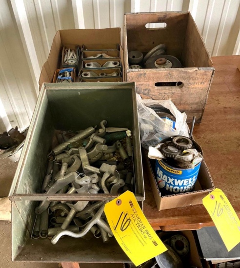 BOXES OF NEW & USED TAIL WHEEL REPAIR INVENTORY