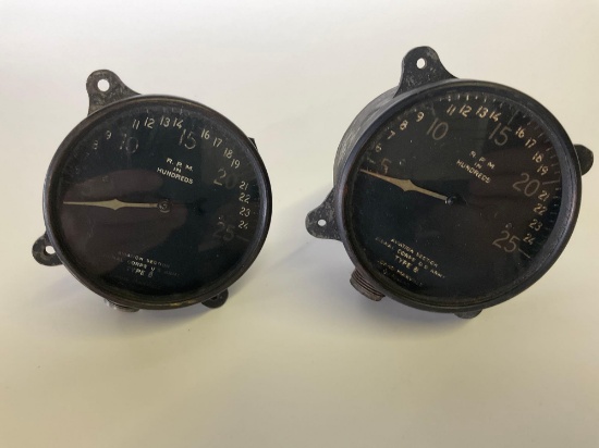 U.S. ARMY TYPE B TACHOMETERS (1 HAS DAMAGED HOUSING)