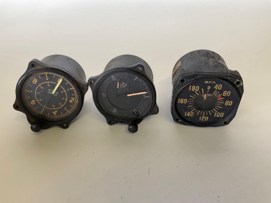 ANTIQUE ALTIMETERS & AIRSPEED INDICATOR