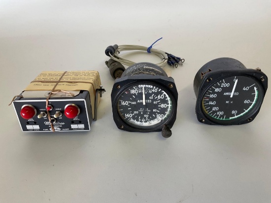(LOT) AIRSPEED INDICATORS & FUEL ALERT BOX