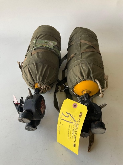 (2) MILITARY AIRCRAFT OXYGEN REGULATORS & TANKS