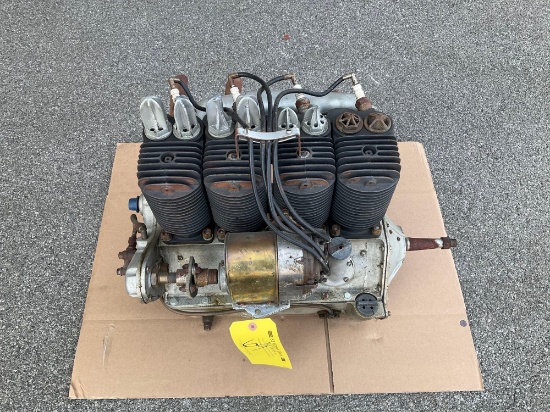 ANTIQUE INLINE 4 CYLINDER ENGINE (APPEAR TO BE HEATH-HENDERSON BUT NO MARKINGS)