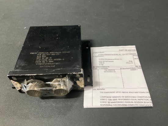 LEAR 60 ENGINE VIBRATION SIGNAL BOX 6600504-5 (REMOVED FUNCTIONAL CHECKED FROM TEARDOWN AIRCRAFT)