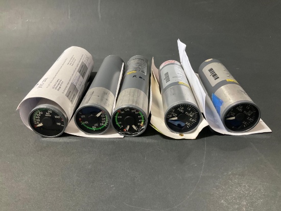 (5) Lear 60 Oil, Fuel & N1 Indicators (All Need Repair)