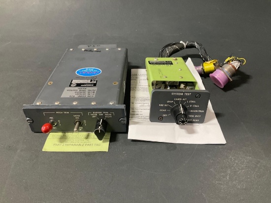 (LOT) LEAR 60 SYSTEM TEST PANEL 6018211-008 (INSPECTED) & TRIM PANEL 6018201-007 (NEEDS REPAIR)