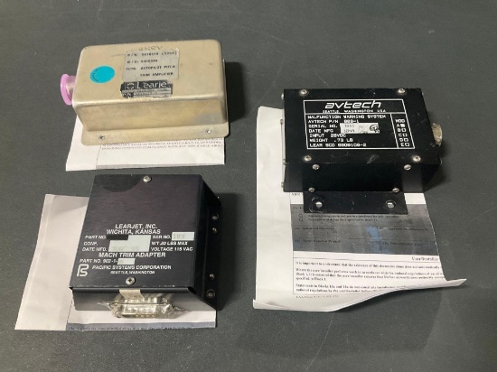 LEAR 60 AUTOPILOT PITCH AMP 5418419-8, TRIM ADAPTER 902-1-2 & MULTIFUNCTION WARNING BOX 6608108-2