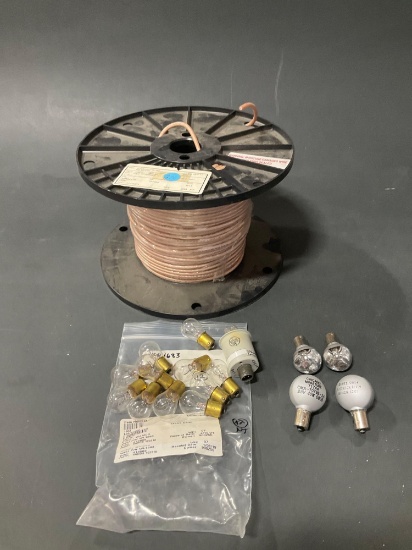 (LOT) NEW COAXIAL CABLE, BULBS & MISC