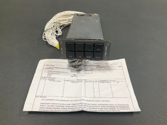 LEAR 60 EFIS CONTROL PANEL 6088222-004 (REMOVED FUNCTIONAL CHECKED FROM TEARDOWN AIRCRAFT WITH CERT)