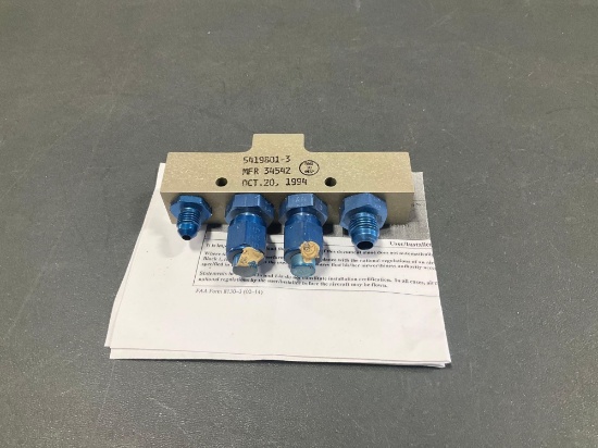 Lear 60 Pitot Static Manifold 5419801-3 (Removed Inspected From Teardown Aircraft)