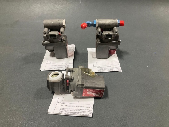 LEAR 60 FUEL SHUT-OFF VALVES 6600355-4 & 6600354-4 (ALL REMOVED FROM TEARDOWN AIRCRAFT WITH CERTS)