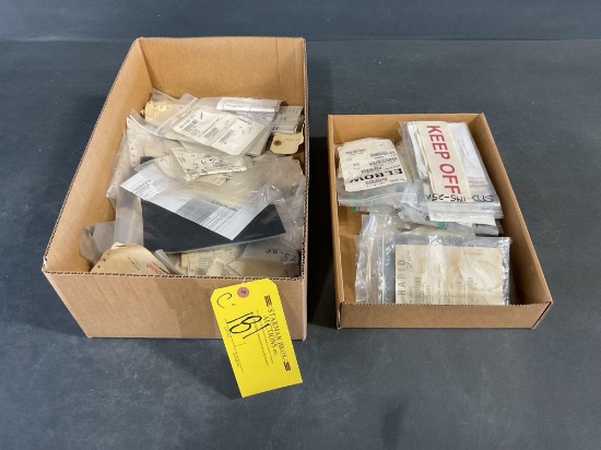 BOXES OF NEW BEECHCRAFT PLACARDS & INVENTORY
