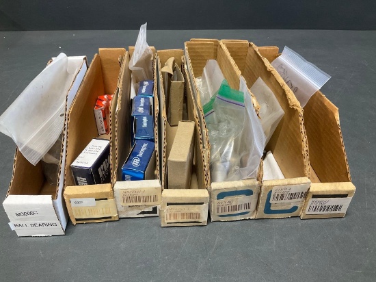 BOXES OF NEW BEARINGS 452-394, MS24461-4, M81935/1-4, S1105-4, REM5S2, M3006C, ETC