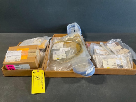 BOXES OF NEW BOMBARDIER KITS, PT6 FUEL NOZZLE GASKETS, SEALS, CABLES & INVENTORY