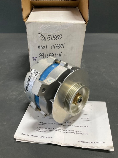 NEW CESSNA 28 VOLT, 60 AMP ALTERNATOR 9910591-11