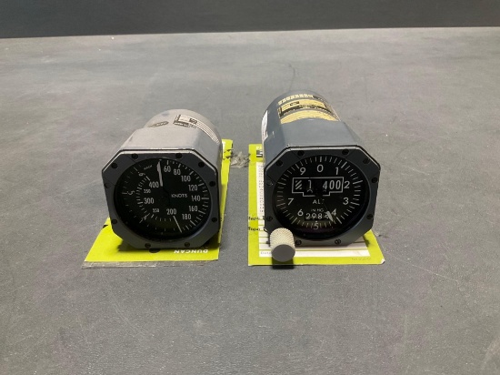 ALTIMETER & AIRSPEED INDICATORS 64141-530-1, 54032-229-1 (BOTH REMOVED FROM FALCON AIRCRAFT FOR