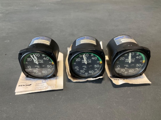 BEECHCRAFT MANIFOLD PRESSURE INDICATORS 50-380011-15 (ALL OLD REPAIRS)