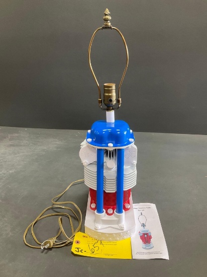 Red, White & Blue Cylinder Lamp