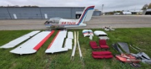 1969 DAMAGED/DISASSEMBLED SOCATA MS.894A RALLYE FUSELAGE, WINGS AND INVENTORY (HAS 1 LOG BUT NO BILL