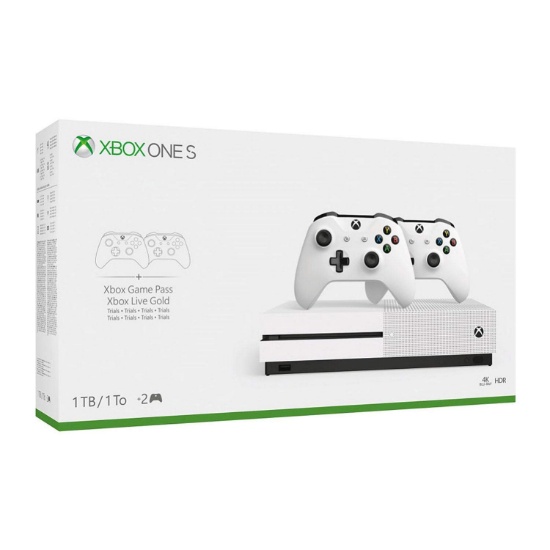 Xbox One S Two Controller Bundle (1TB) Includes Xbox One S, 2 Wireless Controllers