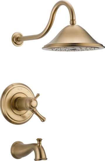 Delta Faucet T17T497-CZ Cassidy MultiChoice 17T Series Tub and Shower Trim, Champagne Bronze