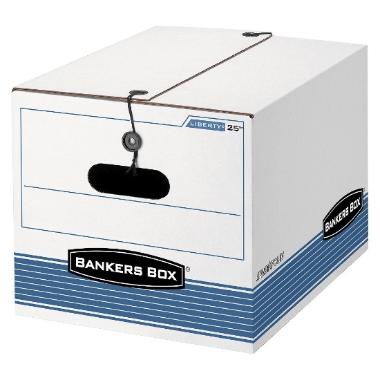 Bankers Box STOR/FILE Extra Strength Storage Box - White/Blue