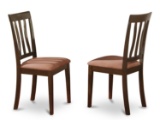 East West Furniture Dining Room Chair Set, Cappuccino Finish, Set Of 2