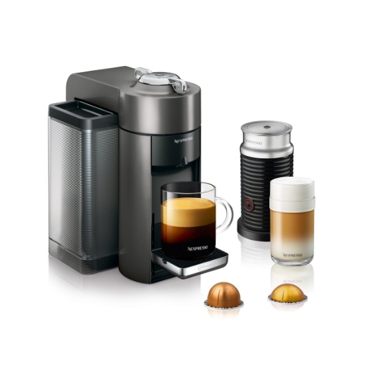 Nespresso Vertuo Coffee and Espresso Machine Bundle by De'Longhi with Aeroccino Milk Frother
